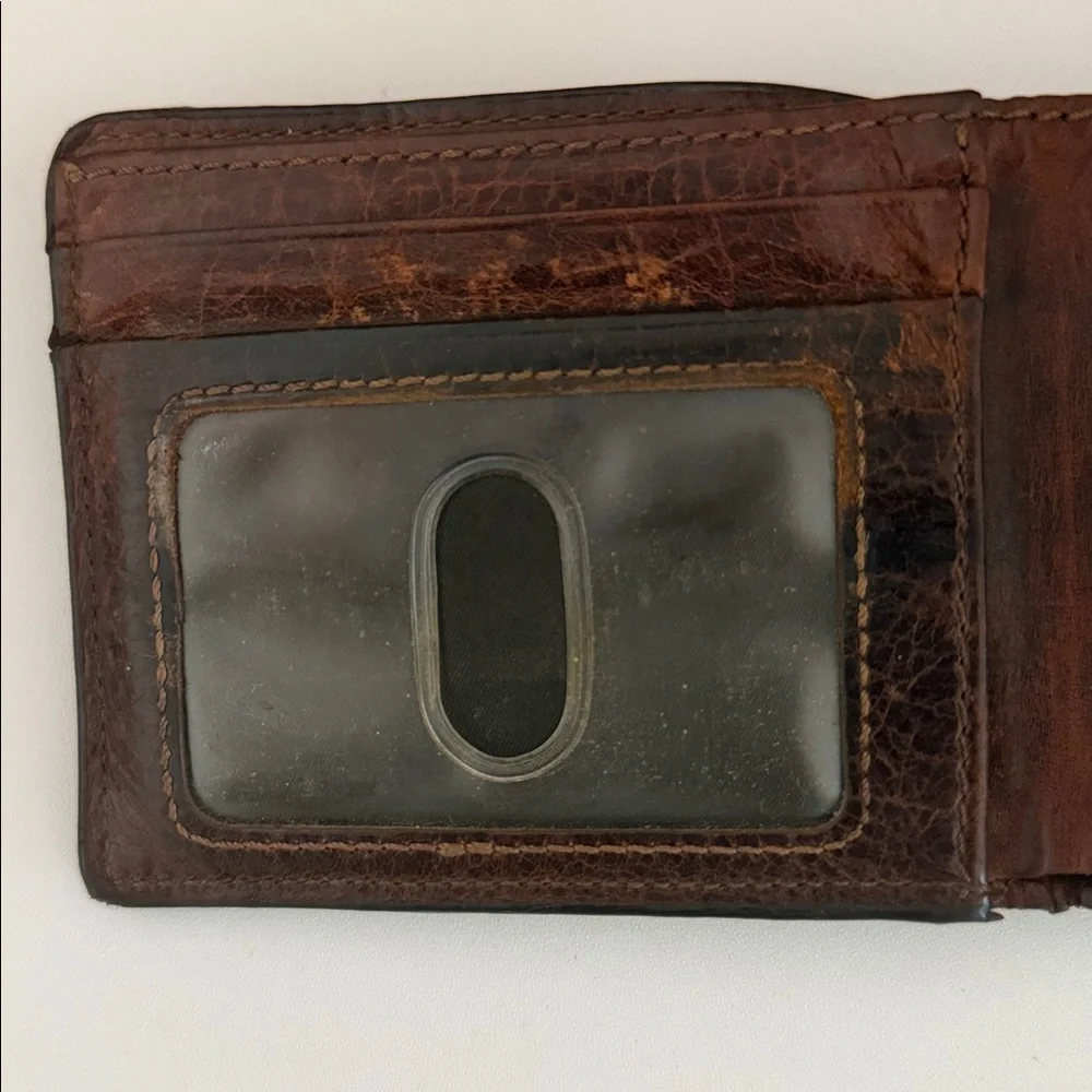 Fossil Jesse Passcase Wallet Cognac soft brown leather Men’s GUC